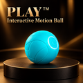 Petchura PLAY™ Motion Ball on a black pedestal with champagne gold lighting