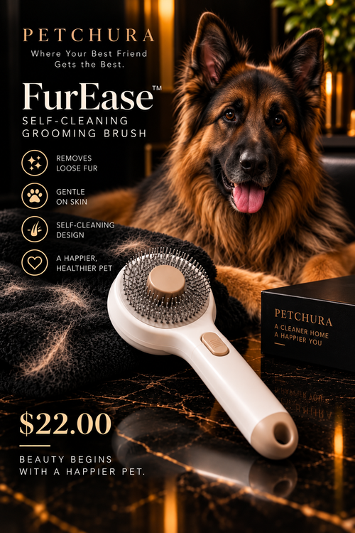 Petchura FurEase self-cleaning pet grooming brush, $22.00